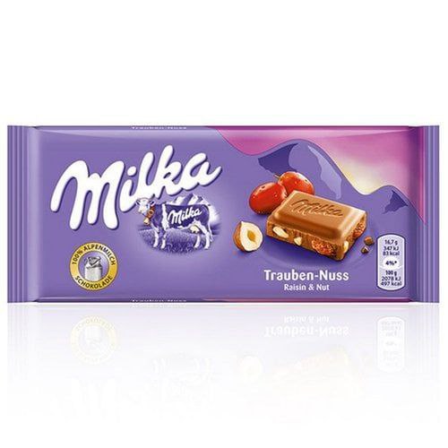 Шоколад Milka Raisin & Nuts з родзинками та горіхами 100г